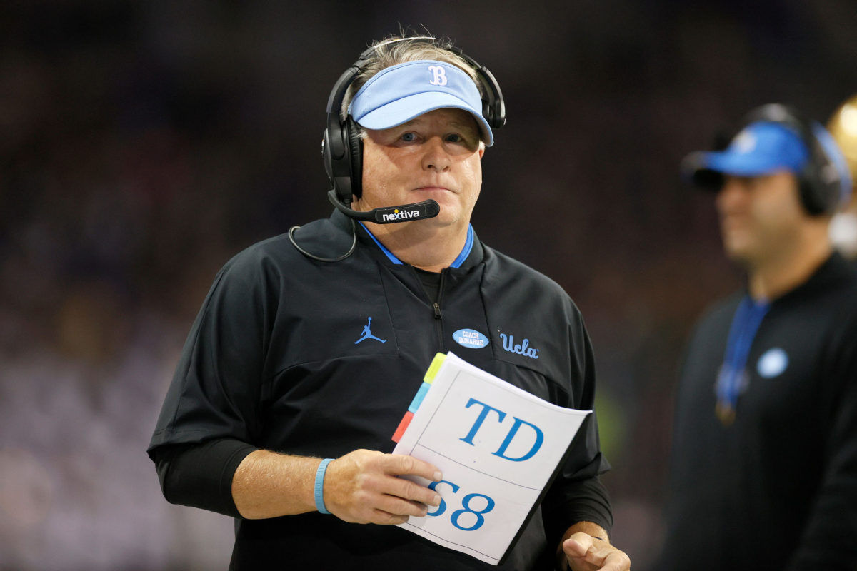 UCLA coach Chip Kelly looks on during a game