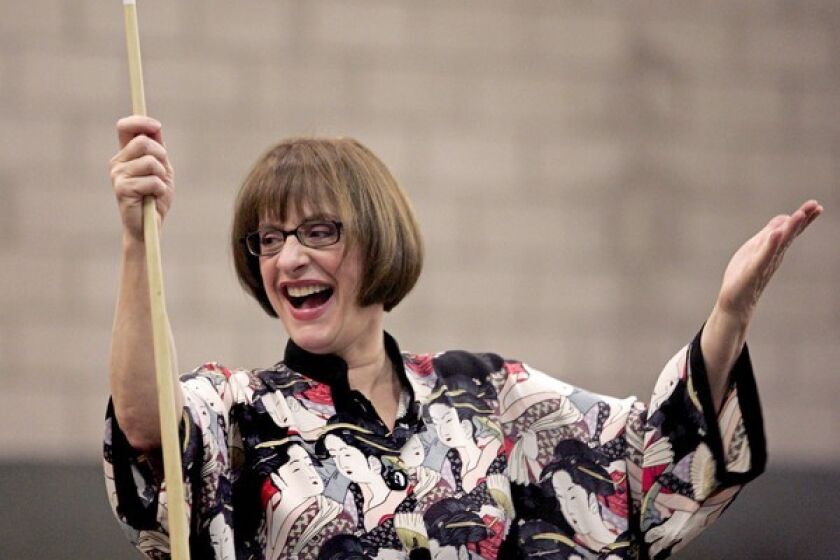 Patti LuPone photographed during a rehearsal for the Los Angeles Opera's production of Kurt Weill's Rise and Fall of the City Mahagonny in 1997.