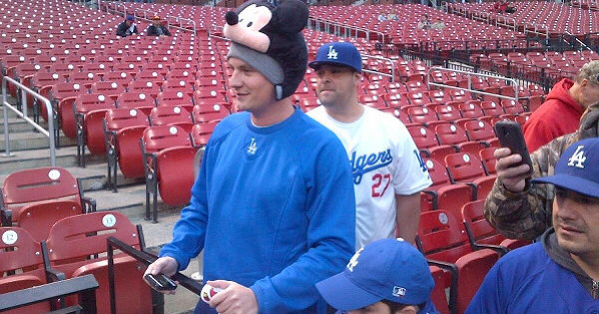 Dodgers fan in Mickey Mouse gear: 'Adam Wainwright sent me