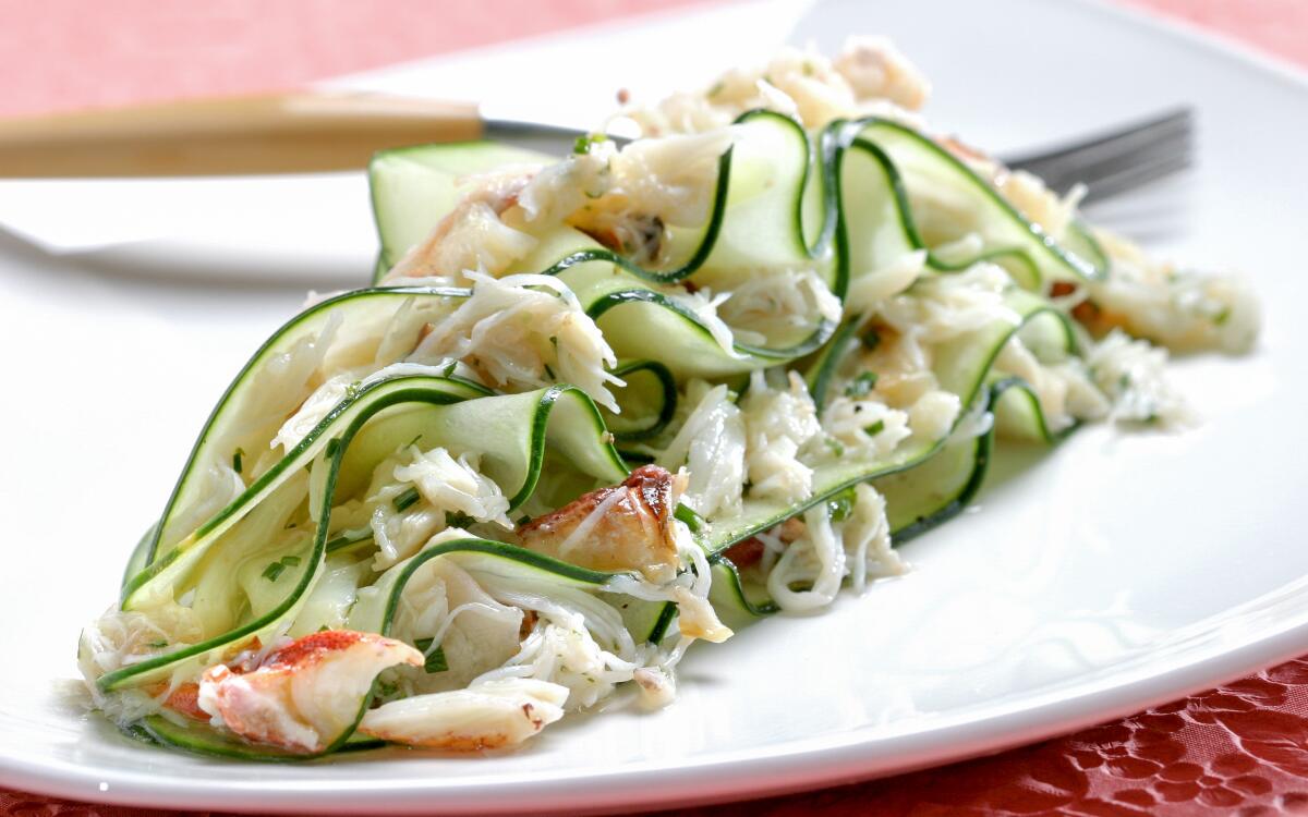 124253.FO.0523.Cucumber--Cucumber ribbon and crab salad.