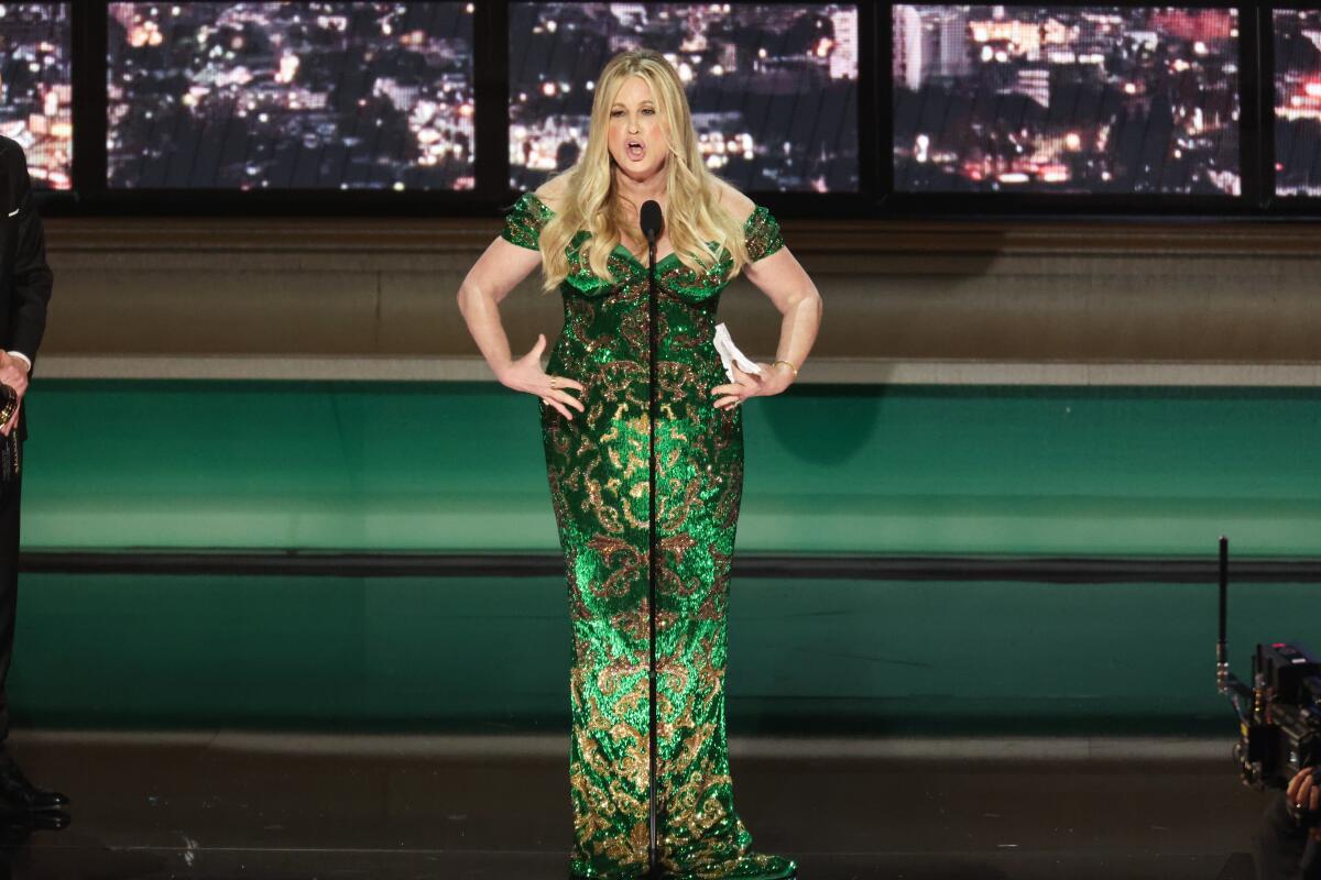 Jennifer Coolidge onstage during the 74th Emmy Awards at the Microsoft Theater in Los Angeles on September 12, 2022.