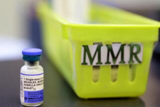 FILE - This Feb. 6, 2015, file photo shows a Measles, Mumps and Rubella, M-M-R vaccine on a countertop at a pediatrics clinic in Greenbrae, Calif. A study released this week has found that a 2016 California law intended to improve childhood vaccination rates had the greatest effect on high-risk areas where the rates were the lowest. (AP Photo/Eric Risberg, File)