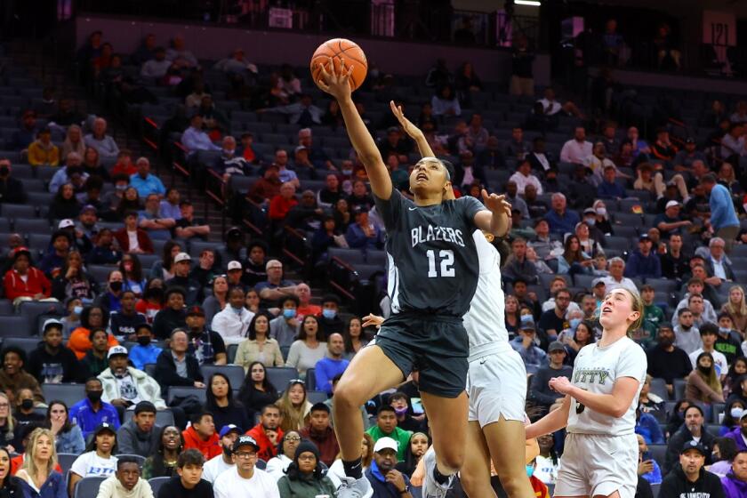 Juju Watkins of Sierra Canyon rises in the state Open Division championship game at Golden 1 Center.