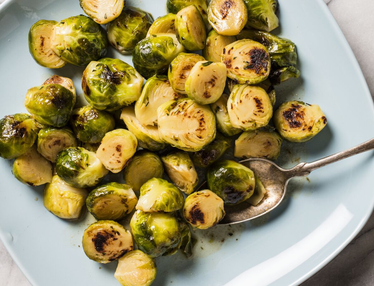Maple-Glazed Brussels Sprouts from “The Side Dish Bible.”