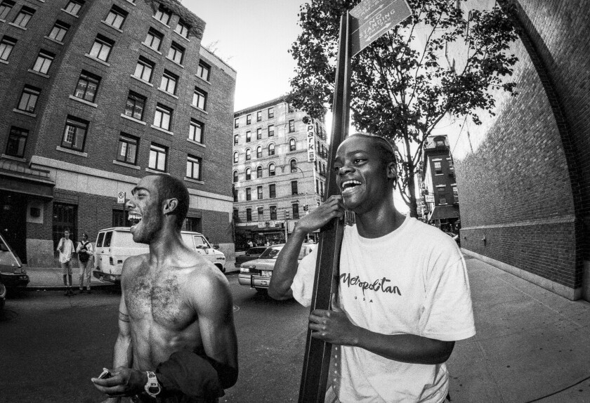 Two young men on a New York Street in the documentary "All the Streets Are Silent."
