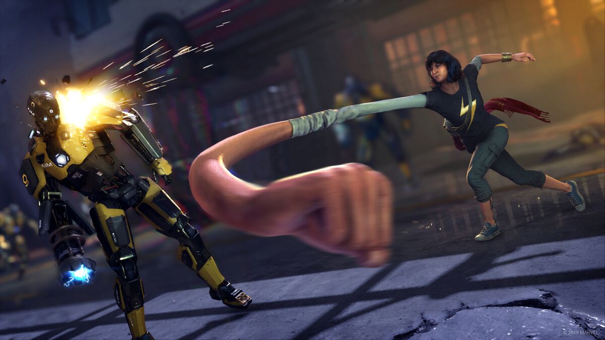 Kamala Khan shows off her powers in "Marvel's Avengers."