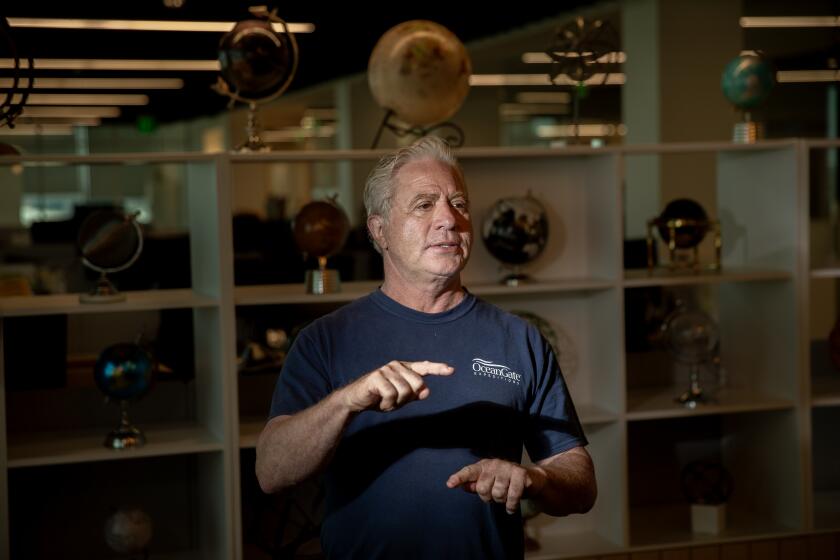 El Segundo, CA - June 22: Bill Price, shown wearing a OceanGate Inc. shirt, a California man who went on dives in the Titan, the now-missing submersible that was exploring the Titanic wreckage. Photo taken in El Segundo Thursday, June 22, 2023. (Allen J. Schaben / Los Angeles Times)