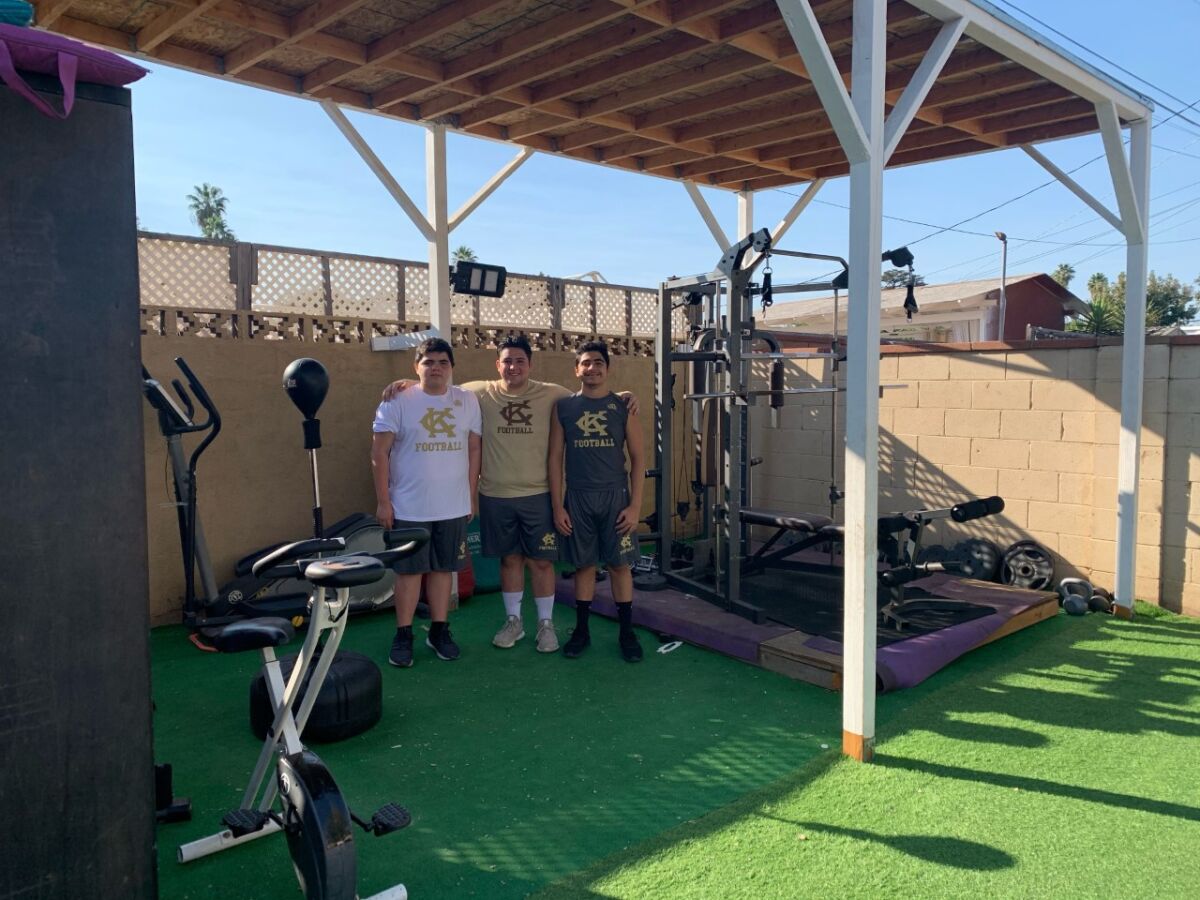 The Argott brothers from Kennedy High set up a fitness center in their backyard to work out during COVID-19 restrictions.