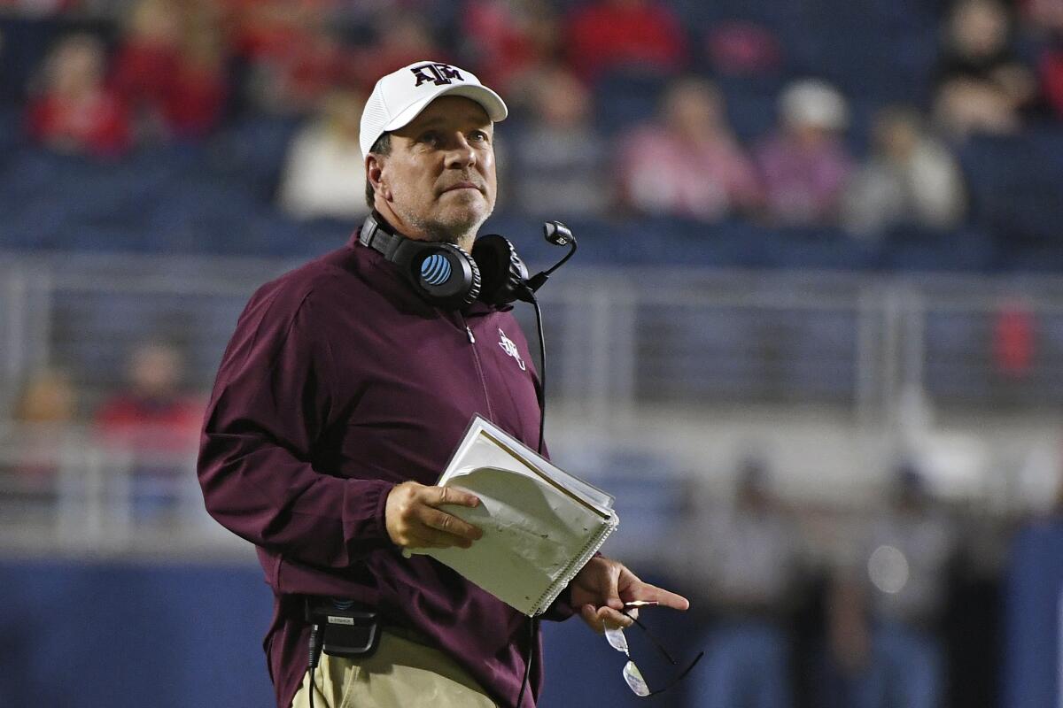 Texas A&M coach Jimbo Fisher