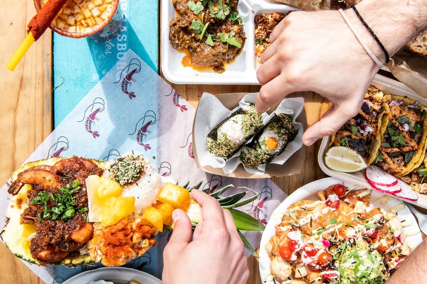 LOS ANGELES, CA- March 1, 2020: A colorful display of dishes offered from an array of vendors at Smorgasburg LA on Sunday, March 1, 2020. (Mariah Tauger / Los Angeles Times)