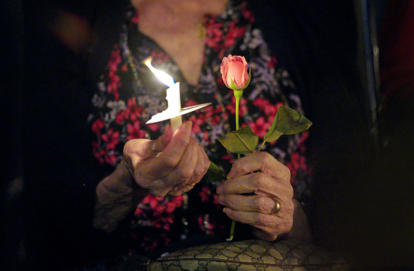 Candlelight vigil at Temple Adat Shalom