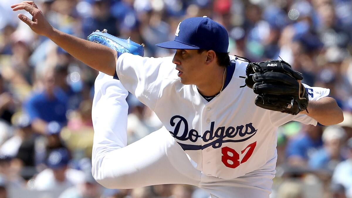 Jose De Leon gave up four runs and struck out nine batters in his Dodgers debut.