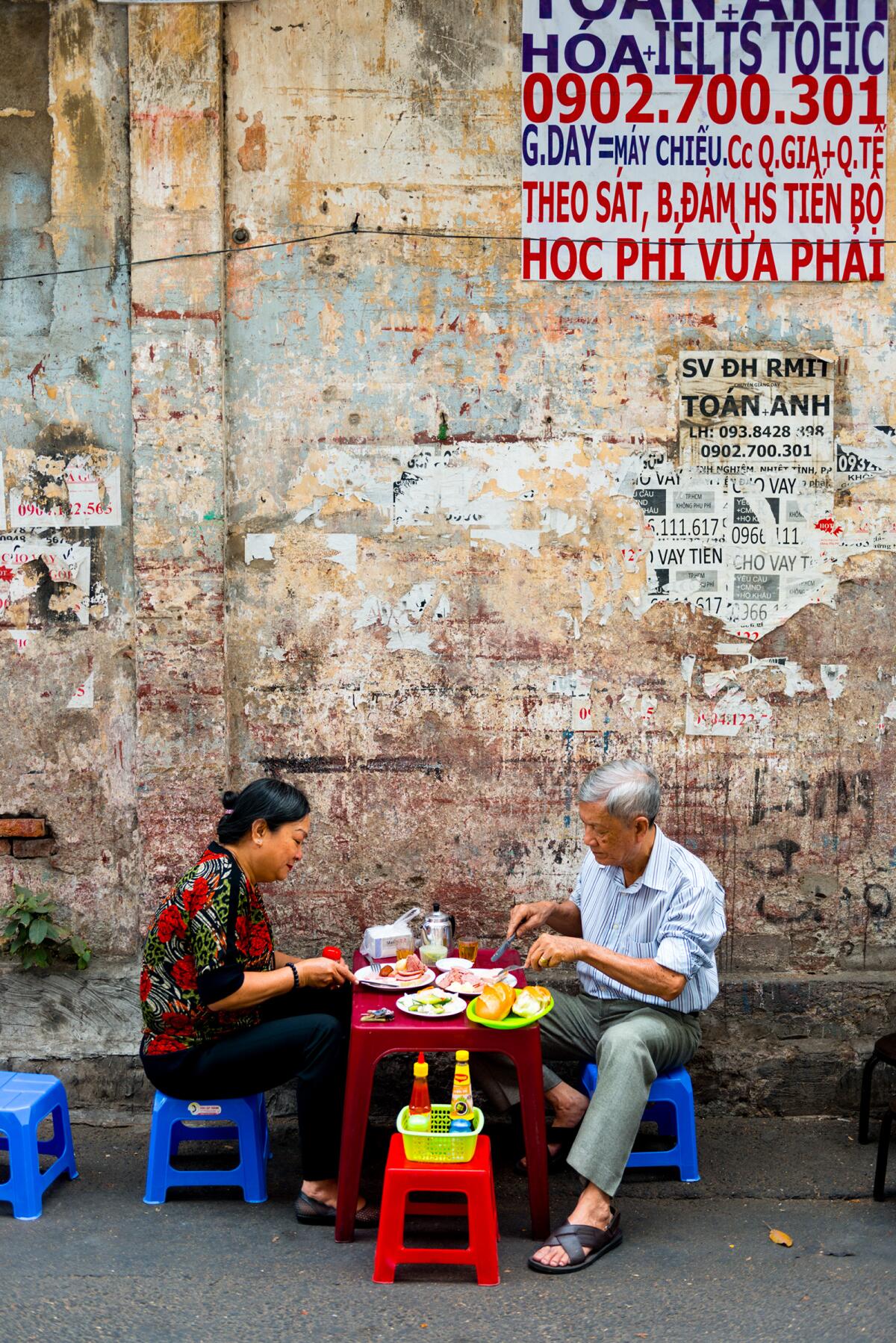 Diners at Banh Mi Moa Ma, one of the oldest restaurants selling banh mi in Ho Chi Minh City.