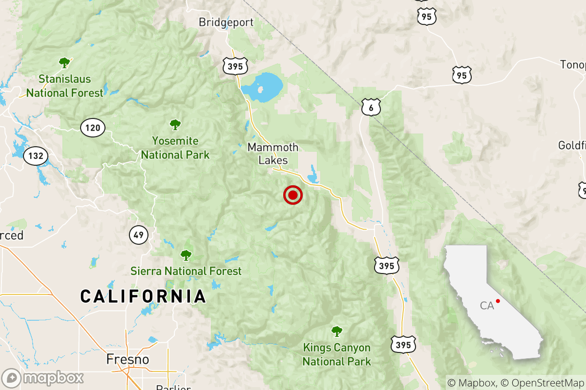 An earthquake was reported near Clovis, Calif., about 12:20 p.m. Sunday.