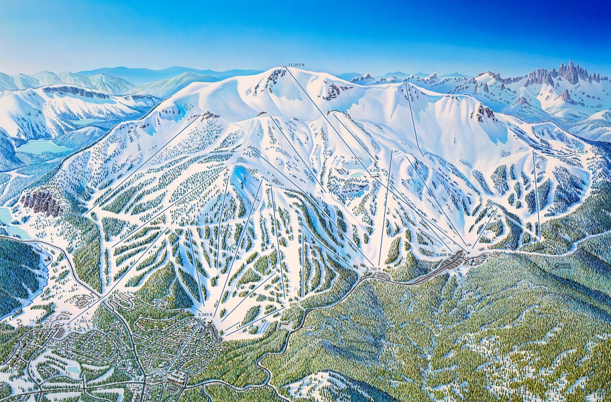 James Niehues created the map of Mammoth Mountain Ski Area in Mammoth Lakes, Calif.
