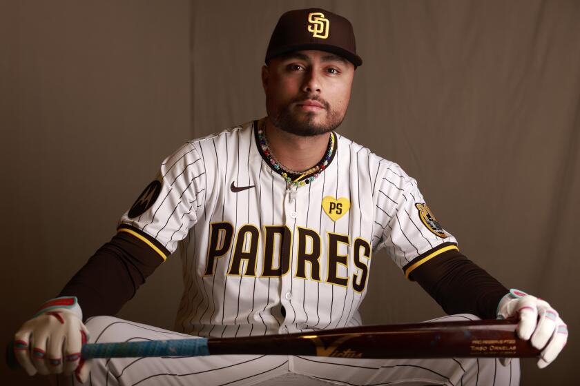 PEORIA, AZ - February 20: San Diego Padres outfielder Tirso Ornelas on February 20, 2024. (K.C. Alfred / The San Diego Union-Tribune)s