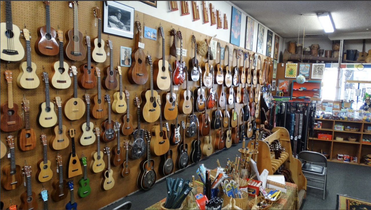 The Folk Music Center Museum & Store is full of antique and modern instruments.