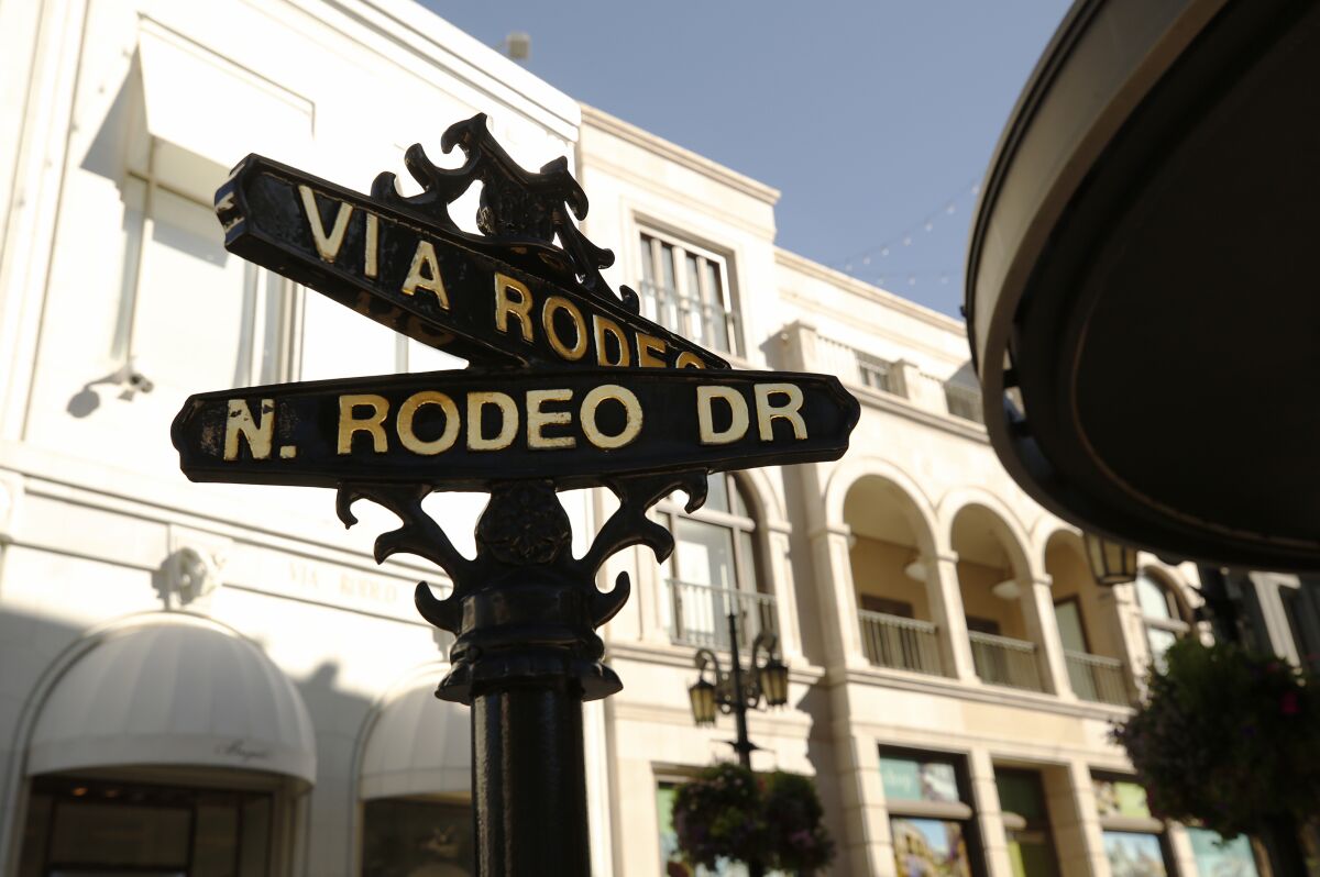 Rodeo Drive shopping mall near Wilshire Boulevard in Beverly Hills.