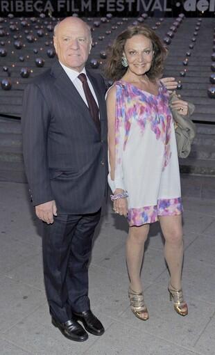 Fashion designer Diane Von Furstenberg and her husband, media mogul Barry Diller, at the Vanity Fair party.