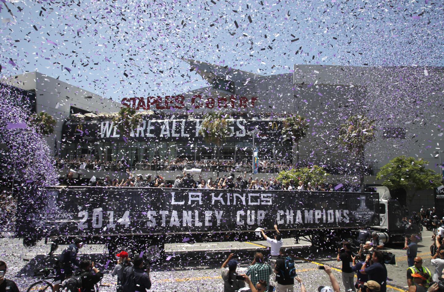 Kings fans celebrate the 2014 Stanley Cup