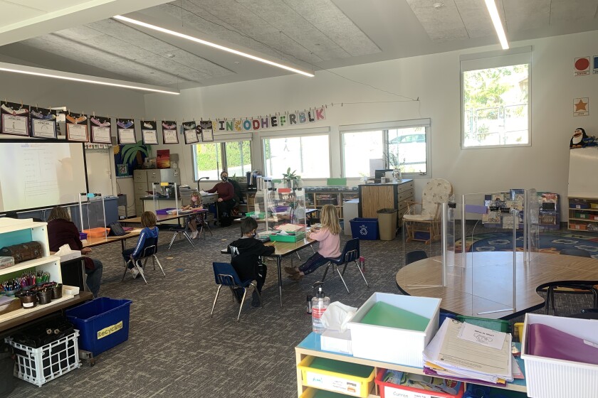 Students are learning in the newly completed classrooms at Cardiff School.