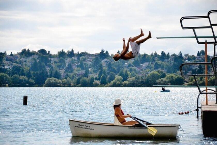 In summer, daredevils hit the floating high-dive platforms in Green Lake. One can also rent kayaks, canoes, rowboats and more.