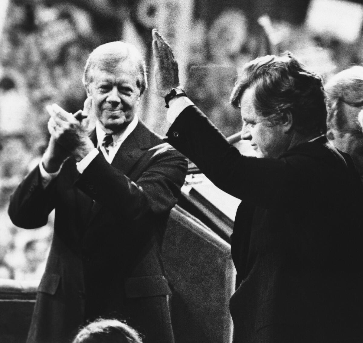 President Carter, left, and Sen. Edward Kennedy