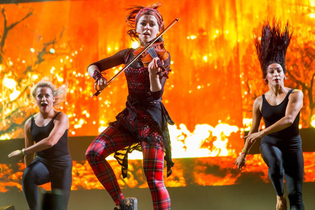 Lindsey Stirling performs during the Life is Beautiful festival in Las Vegas in September.