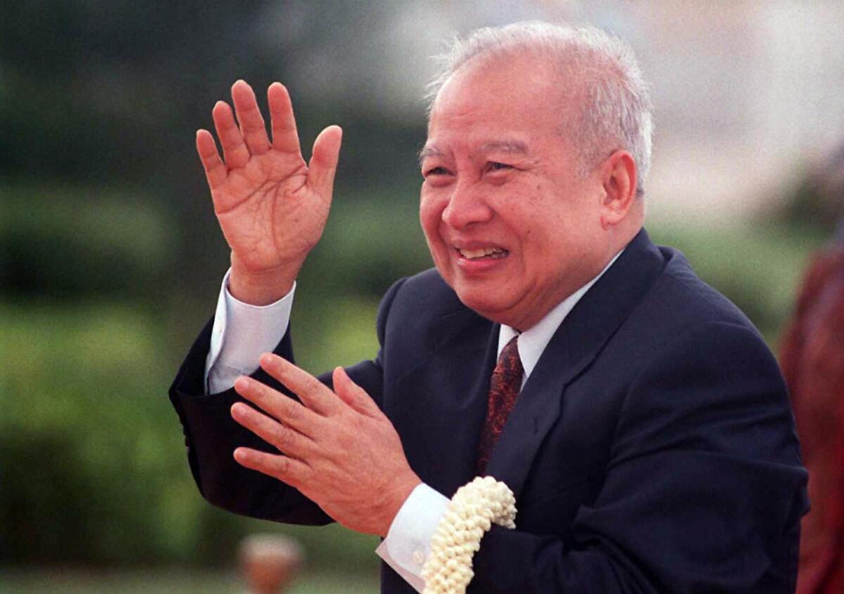 King Norodom Sihanouk of Cambodia in 1996.