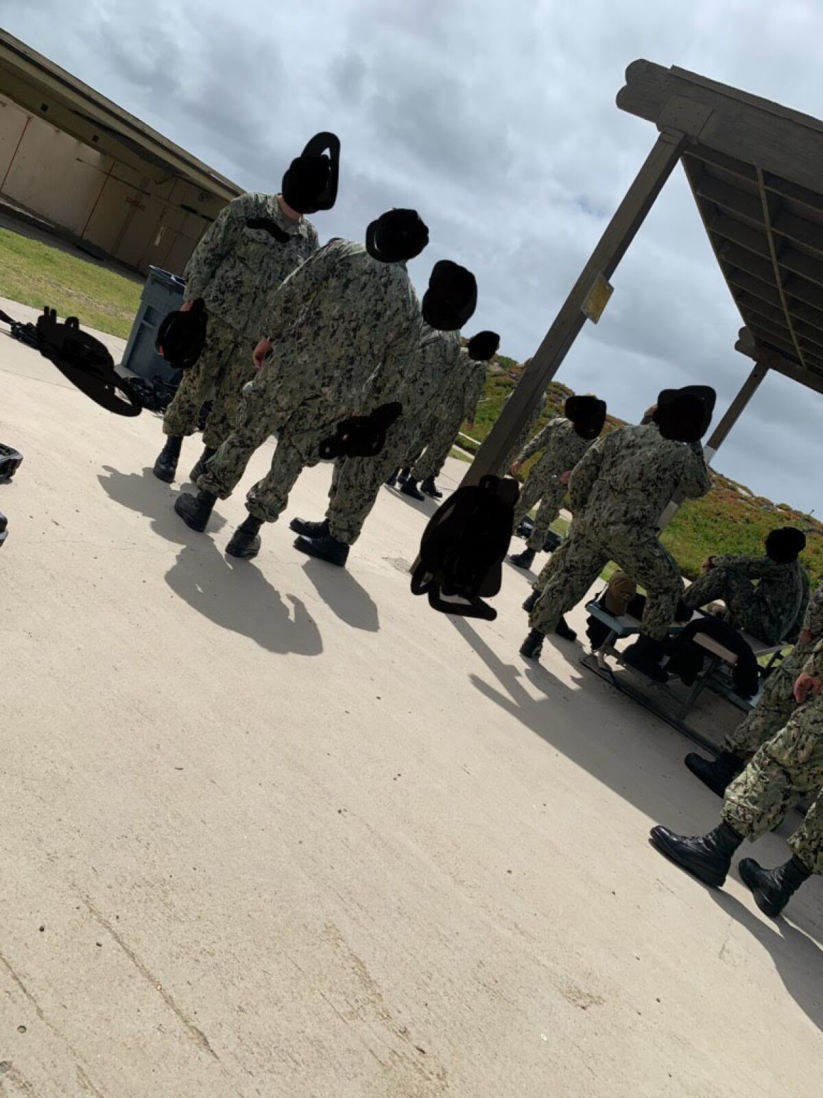 Sailors gather for a gun shoot at the Naval Air Station North Island gun range on Thursday, April 2.