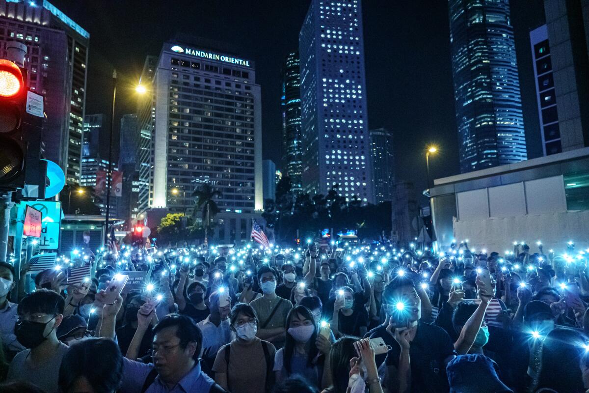 Protest in the central district of Hong Kong