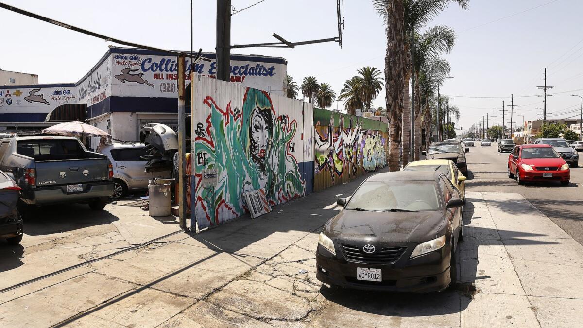 Residents have lodged complaints for years about this auto repair shop on West Adams Boulevard, seen here in August 2018.