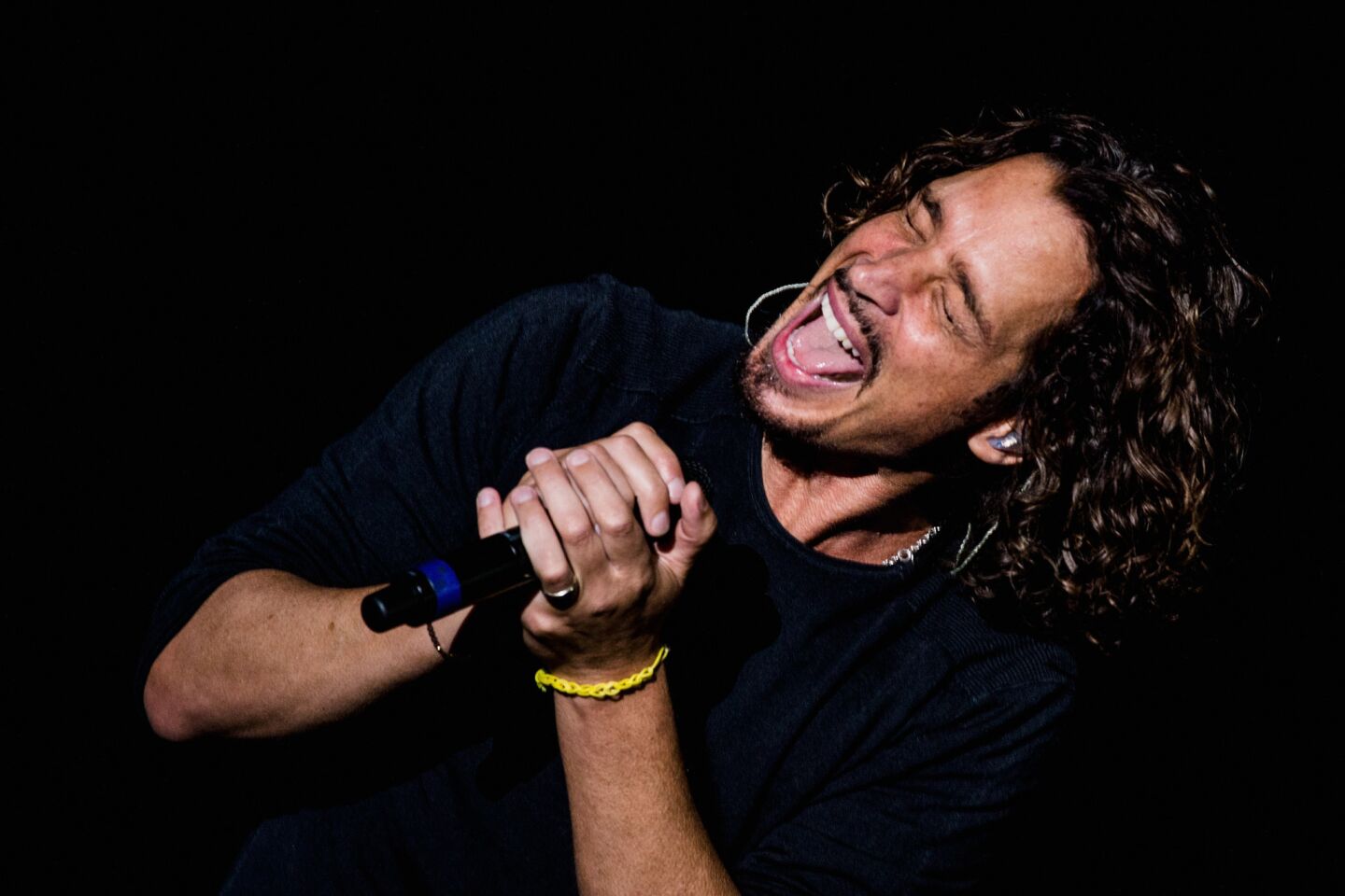 Chris Cornell of Soundgarden performs at the Lollapalooza Brazil on April 6, 2014, in Sao Paulo, Brazil.