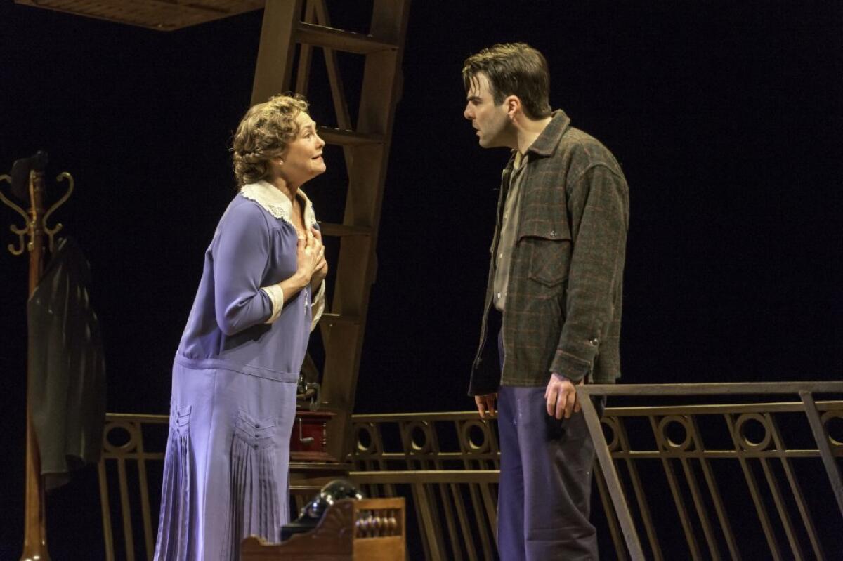 Cherry Jones and Zachary Quinto in "The Glass Menagerie."