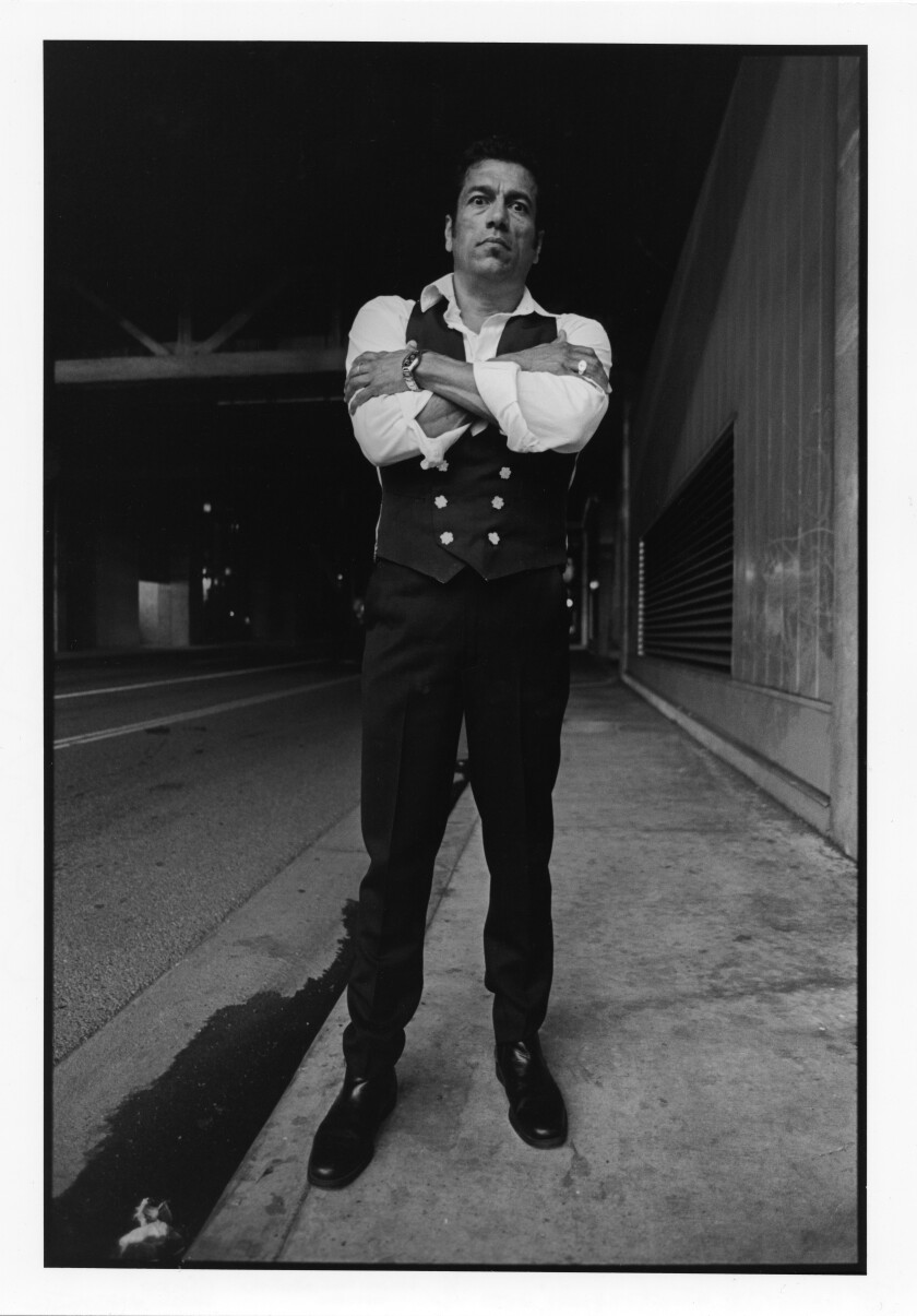 Artist/designer Jef Huereque, 2000 (gelatin silver print), by Harry Gamboa Jr. from his show “Chicano Male Unbonded,” which was at L.A.'s Autry Museum of the American West last year.