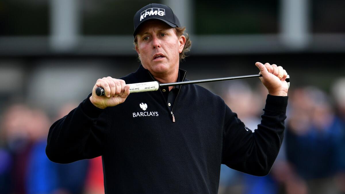Phil Mickelson after missing an eagle chance on the 16th hole Sunday.