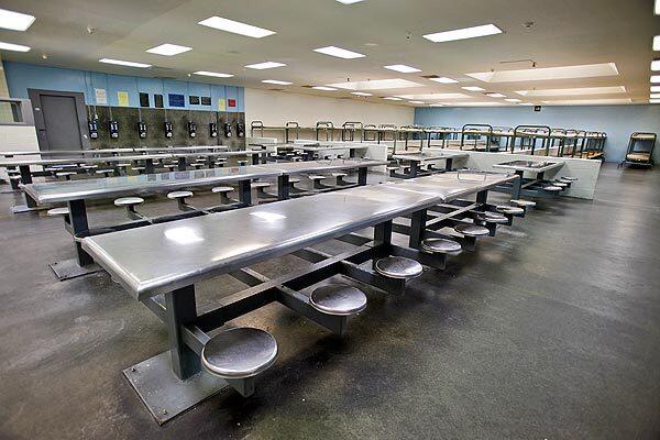 An empty inmate area in one of several modules at the North Facility of the Pitchess jail in Castaic. L.A. County jails have seen the biggest drop in population in the nation due to budget cuts and early releases.