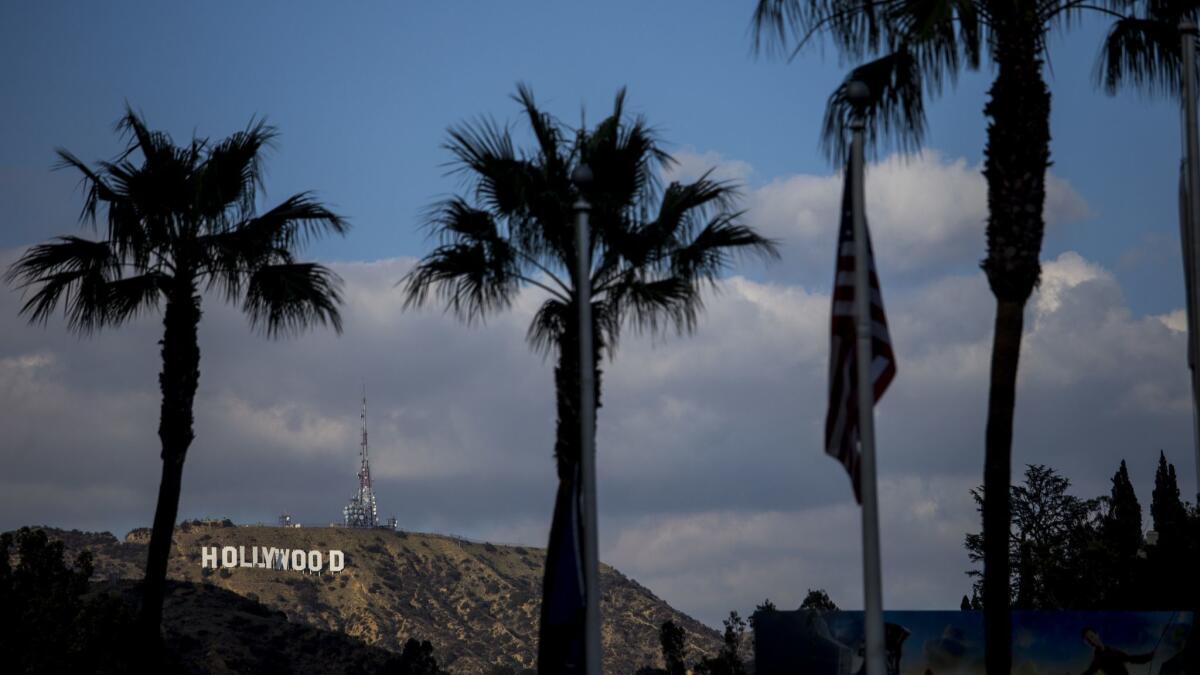 The Hollywood sign in Los Angeles, Calif. on February 28.
