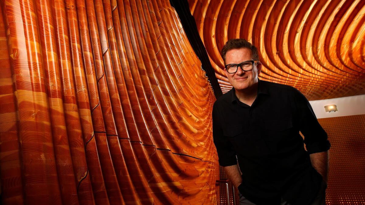 Choreographer Matthew Bourne photographed at the Ahmanson Theatre, where "The Red Shoes" is having its U.S. premiere.