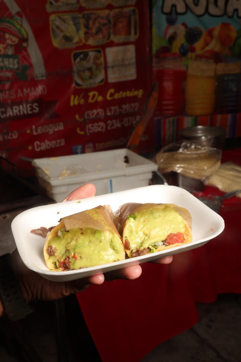 A heavy dollop of guacamole is key at this Tijuana-style spot.