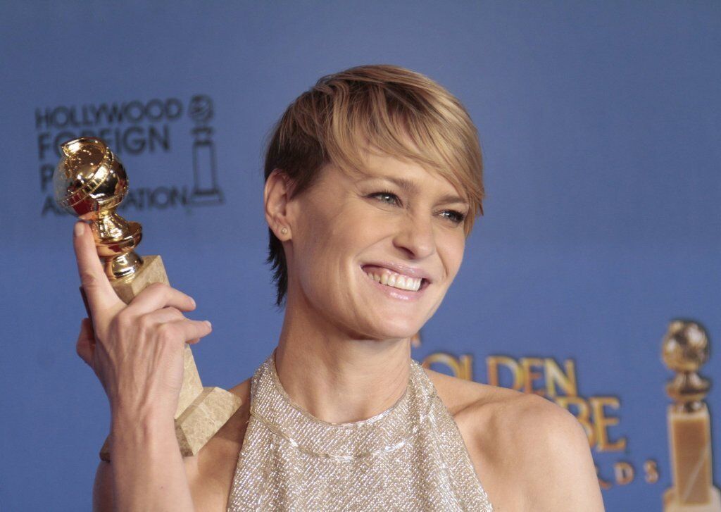 Robin Wright used her experience raising her children to inform the Lady Macbeth of American politics that she plays on the Netflix series "House of Cards." "I can play stoicism as a parent. You know when your children are young, and you have to bite your tongue and just sit there," she said. "That's the sense memory I used."