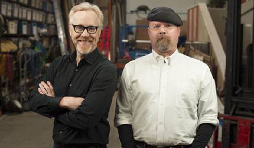 Adam Savage, left, and Jamie Hyneman of "Mythbusters" will put some of the science shown on "Breaking Bad" to the test.