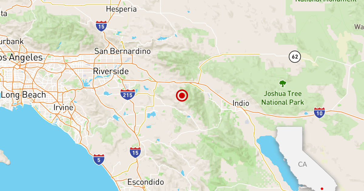 Gempa: gempa 3,5 terasa di dekat Palm Springs, California.