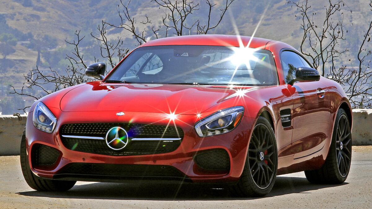 The 2016 Mercedes-AMG GT S is powered by a 4.0-liter bi-turbo V-8 producing 503 horsepower and 479 pound-feet of torque