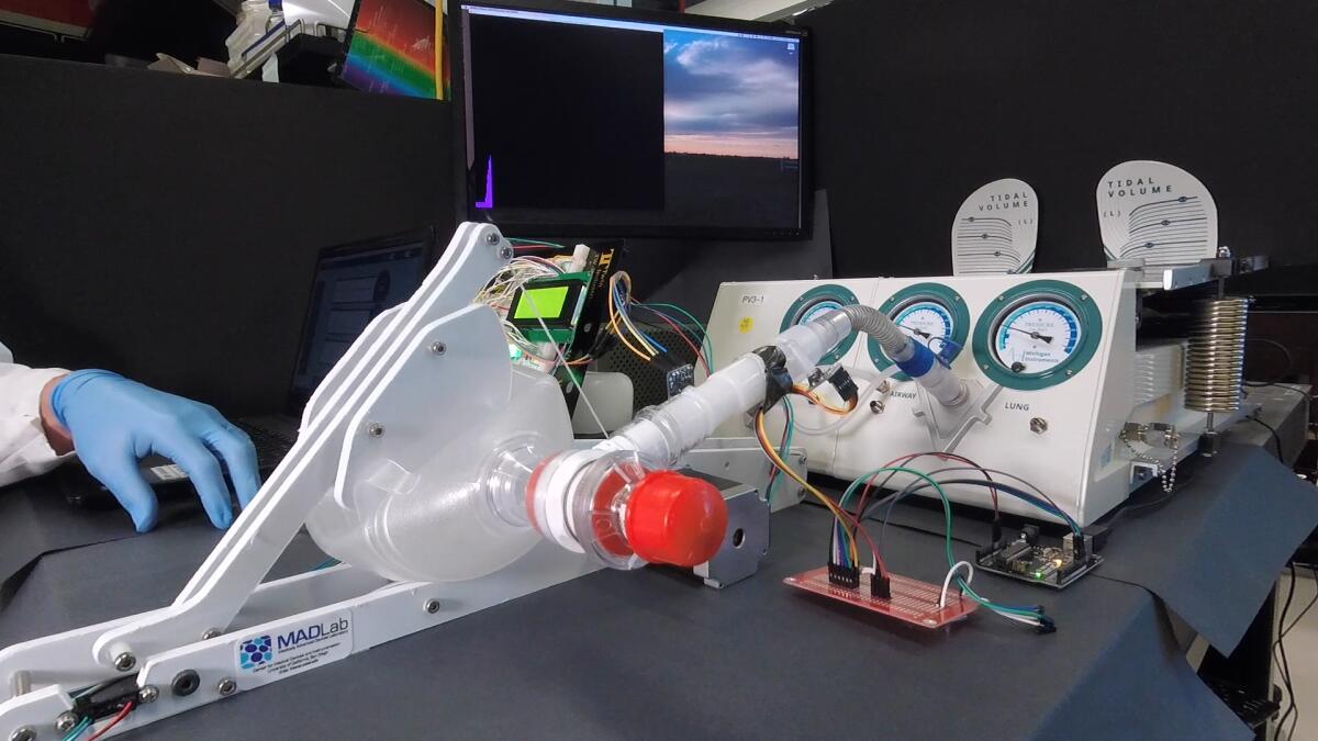 Researchers at UC San Diego's Jacobs School of Engineering designed the MADVent Mark V, a low-cost ventilator.