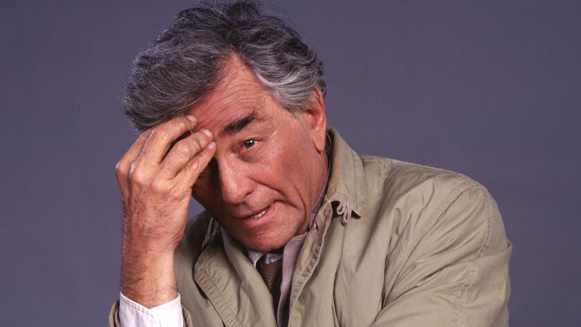 Peter Falk in the classic detective TV series "Columbo."