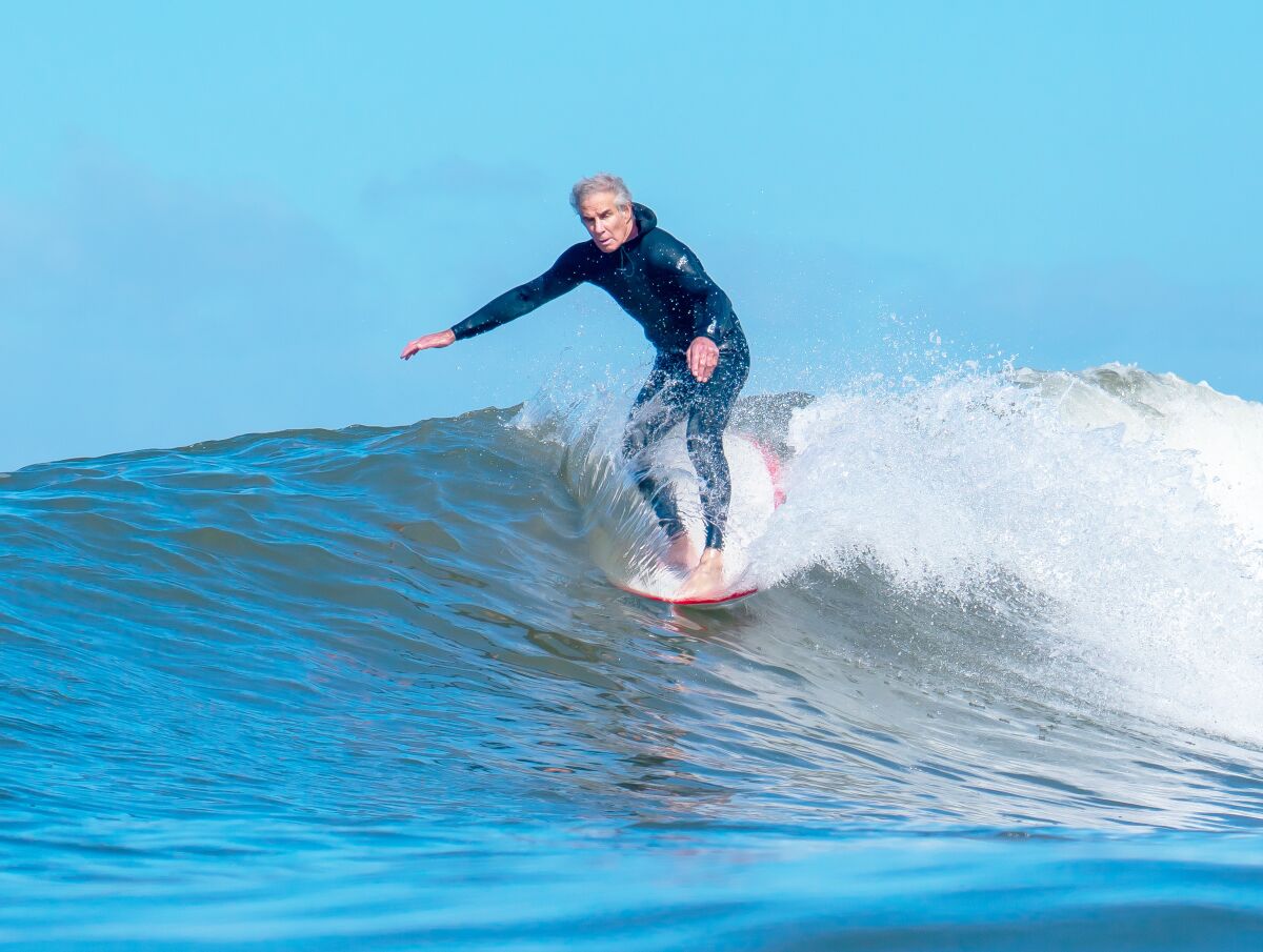 Ron Greene “shreds the gnar” at Tourmaline Surf Park.