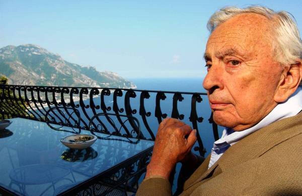 Author Gore Vidal on his terrace in Ravello, on Peninsula of Sorrento, Italy, on Aug. 7, 2004.