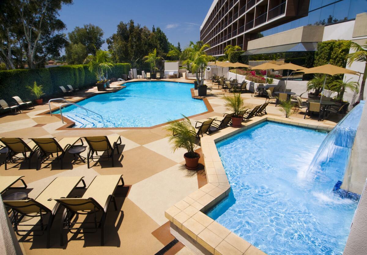 Swimming pools at the Hilton Orange County/Costa Mesa.