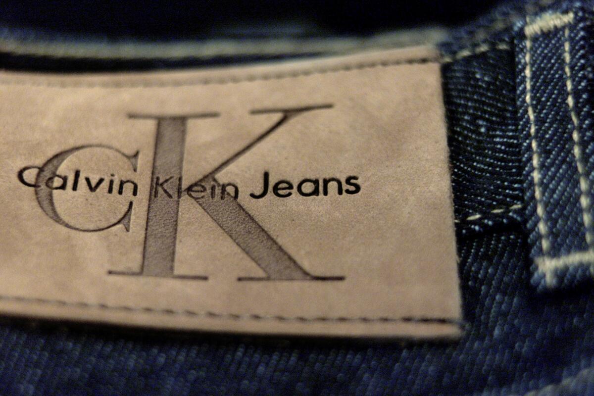 A label from a pair of Calvin Klein jeans.